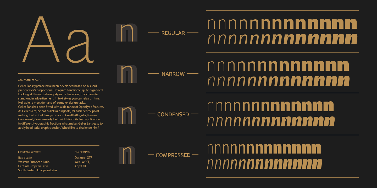 Przykład czcionki Geller Sans Rg SemiBold Italic